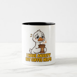 Caneca De Café Em Dois Tons Tenho Ansiedade Mas Café Ajuda Engraçado