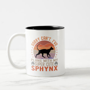Caneca De Café Em Dois Tons Tenho planos com meu gato Sphynx