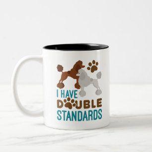 Caneca De Café Em Dois Tons Tenho Poodle Padrão De Padrões Duplos
