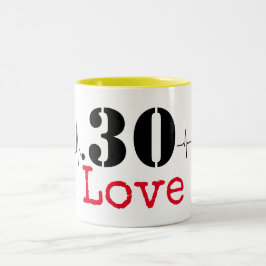 Caneca De Café Em Dois Tons tênis de tênis e amor numérico