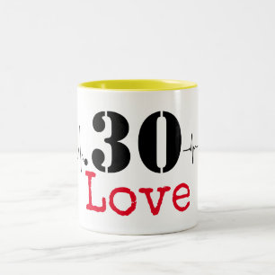 Caneca De Café Em Dois Tons tênis de tênis e amor numérico