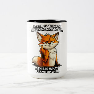 Caneca De Café Em Dois Tons Tentei pensar em algo legal caneca de raposa engra