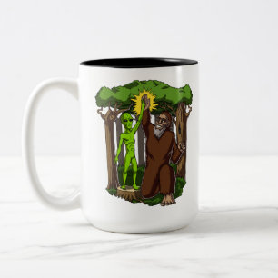 Caneca De Café Em Dois Tons Teoria de conspiração do mistério de Bigfoot da