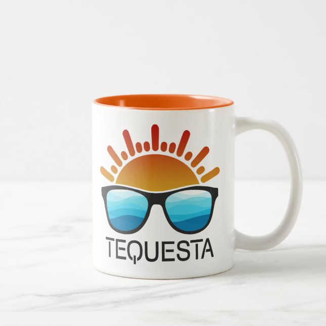 Caneca De Café Em Dois Tons Tequesta Florida Óculos de Sol (Direita)