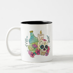 Caneca De Café Em Dois Tons Tequila Sugar Skull