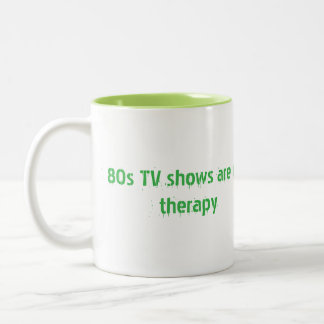 Caneca De Café Em Dois Tons Terapia de amor da TV dos anos 80 nostálgica para 