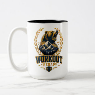 Caneca De Café Em Dois Tons Terapia de Treino Urso Pardo Academia Barra de Fit