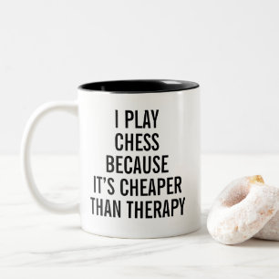 Caneca De Café Em Dois Tons Terapia de Xadrez Divertida