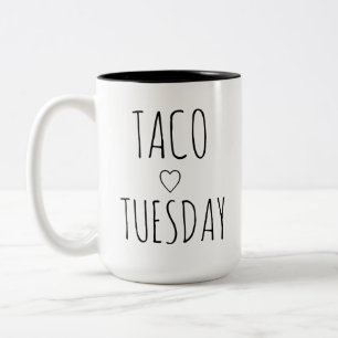 Caneca De Café Em Dois Tons Terça-feira de Taco   Presente Divertido para Aniv