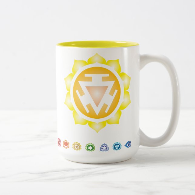 Caneca De Café Em Dois Tons Terceiro Chakra: reivindicando seu poder (Direita)