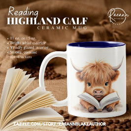 Caneca De Café Em Dois Tons Terland Calf Reader Cerâmica Mug