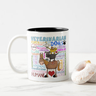 Caneca De Café Em Dois Tons Termos do Veterinarian-Subway Art Vet