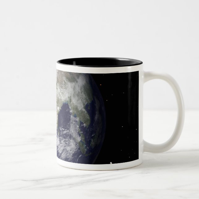 Caneca De Café Em Dois Tons Terra cheio mostrando Europa e Ásia 2 (Direita)