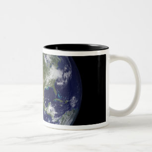 Caneca De Café Em Dois Tons Terra completa que mostra America do Norte 3