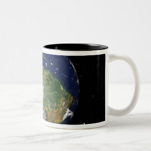 Caneca De Café Em Dois Tons Terra completa que mostra Ámérica do Sul 2