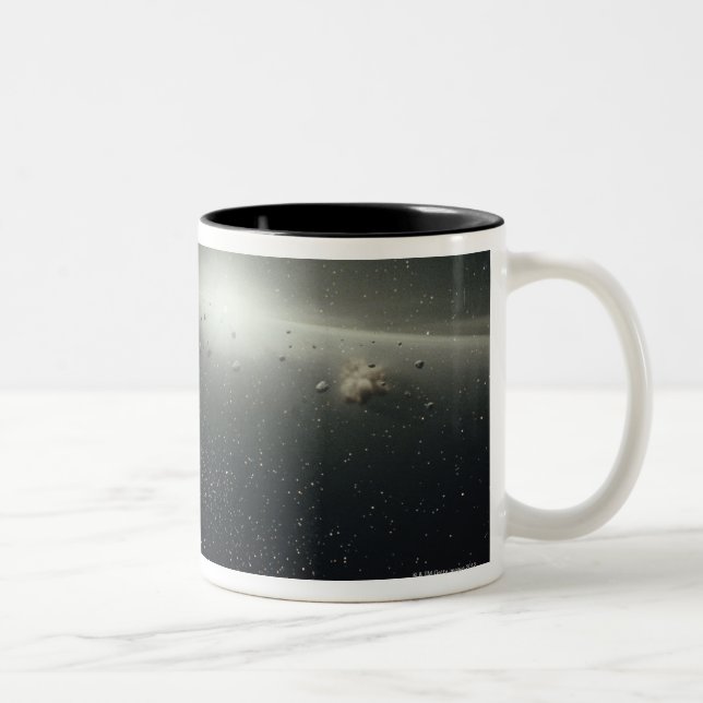 Caneca De Café Em Dois Tons Terra, correia asteróide e estrela (Direita)