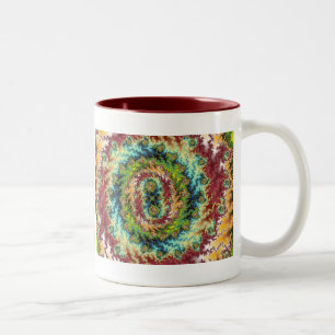 Caneca De Café Em Dois Tons Terra do doce - Mug fractal