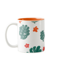 terra e mar: flores e plantas de padrão de rabisco