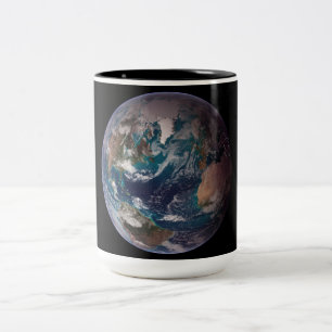 Caneca De Café Em Dois Tons Terra Marble Azul (Hemisfério Ocidental)