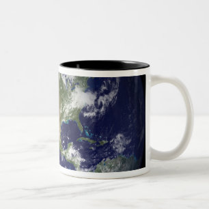 Caneca De Café Em Dois Tons Terra mostrando o hemisfério oeste