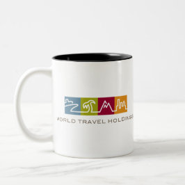 Caneca De Café Em Dois Tons Terras arrendadas do viagem do mundo