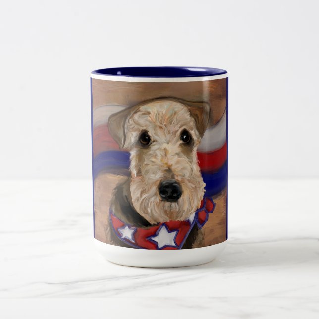 CANECA DE CAFÉ EM DOIS TONS TERRIER AIREDALE        (Centro)