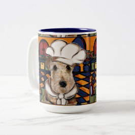 CANECA DE CAFÉ EM DOIS TONS TERRIER AIREDALE       