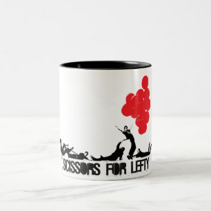 Caneca De Café Em Dois Tons Tesouras para o esquerdista
