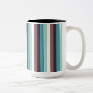 Caneca De Café Em Dois Tons Teste padrão branco azul chique e moderno das
