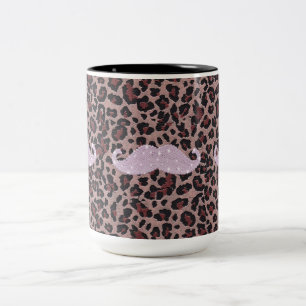 Caneca De Café Em Dois Tons Teste padrão cor-de-rosa engraçado do impressão
