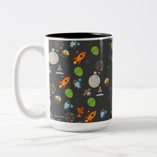 Caneca De Café Em Dois Tons Teste padrão do espaço (Esquerda)
