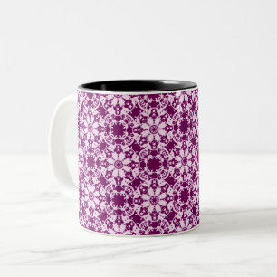 Caneca De Café Em Dois Tons teste padrão floral do victorian