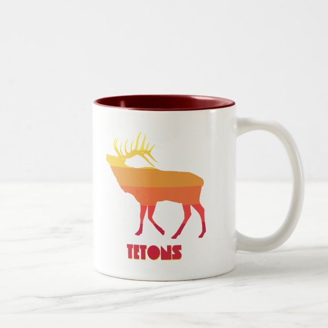 Caneca De Café Em Dois Tons Tetons Elk (Direita)