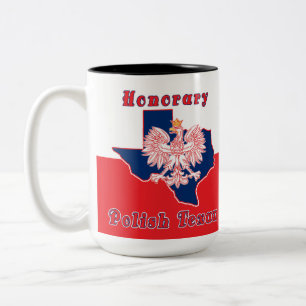 Caneca De Café Em Dois Tons Texano polonês honroso