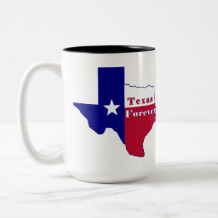 Caneca De Café Em Dois Tons Texas embandeira para sempre o mapa