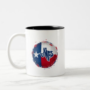 Caneca De Café Em Dois Tons texas Lone star state red white e blue