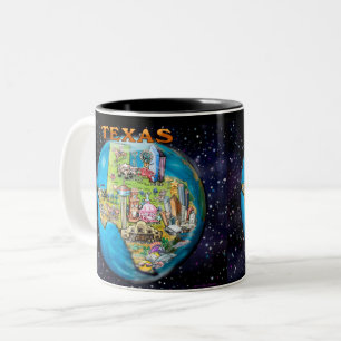 Caneca De Café Em Dois Tons Texas Planet Coffee Mug