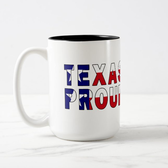 Caneca De Café Em Dois Tons Texas Proud Flag (Esquerda)