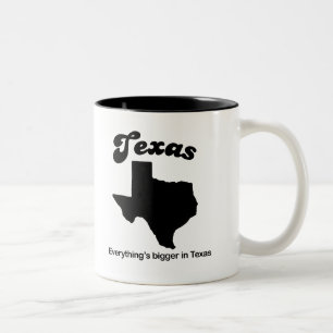 Caneca De Café Em Dois Tons Texas - tudo é mais grande