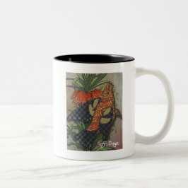 Caneca De Café Em Dois Tons Têxtil Art Bird Coffee Mug