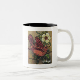 Caneca De Café Em Dois Tons Têxtil Art Bird Coffee Mug