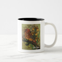 Caneca De Café Em Dois Tons Têxtil Art Bird Coffee Mug