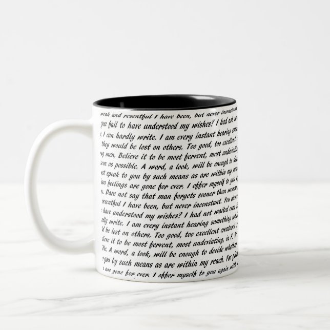 Caneca De Café Em Dois Tons Texto da persuasão (Esquerda)