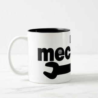 Caneca De Café Em Dois Tons Texto de Loucos e parafusos mecânicos