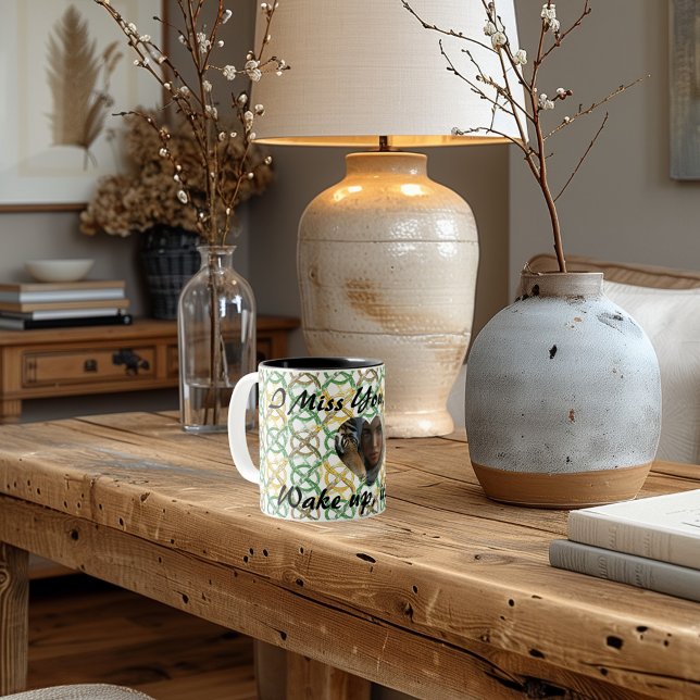 Caneca De Café Em Dois Tons Texto e imagem personalizados do design Celtic Kno (Criador carregado)