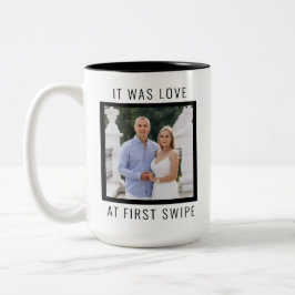 Caneca De Café Em Dois Tons Texto Editável e Foto Personalizada de Dia dos Nam