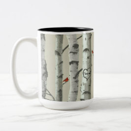 Caneca De Café Em Dois Tons Texto feito sob encomenda corações cinzelados em