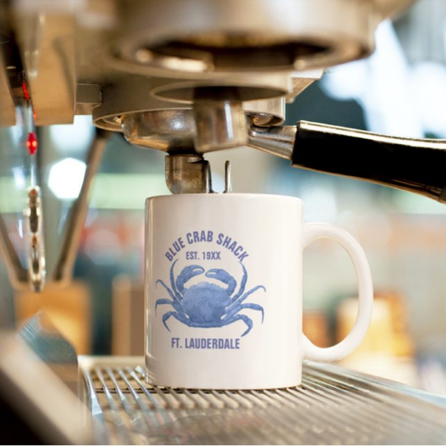 Caneca De Café Em Dois Tons Texto Personalizado de Ilustração de Mola Azul (Criador carregado)