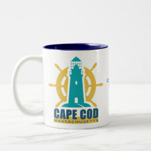 Caneca De Café Em Dois Tons Texto Personalizado em Cape Cod Massachusetts