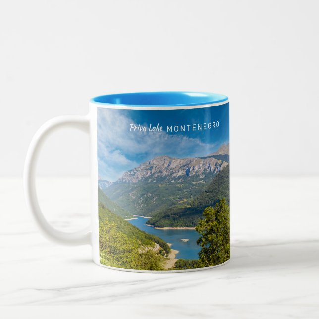 Caneca De Café Em Dois Tons Texto Personalizado Montenegro (Esquerda)